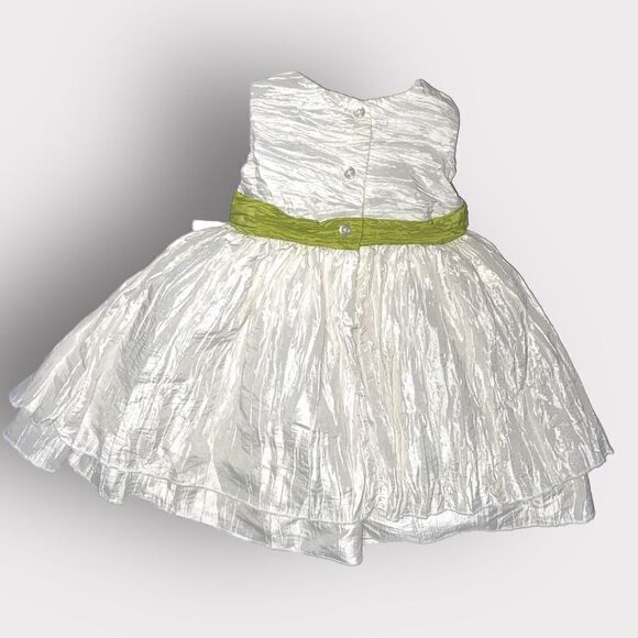 Cherokee Infants Crinkle White Puffy Formal Dress Size 9M - Picture 3 of 11